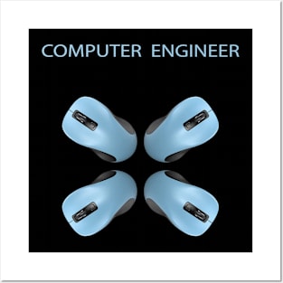 Computer engineer text and mouse image Posters and Art